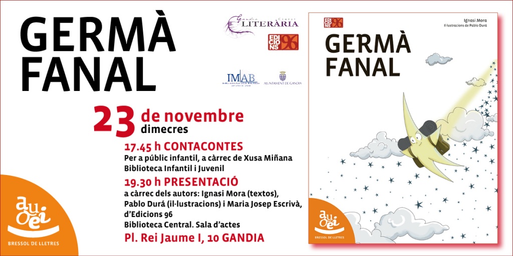 Contacontes i presentació de “Germà fanal”, d’Ignasi Mora i Pablo Durá (dimecres, 23 de novembre)